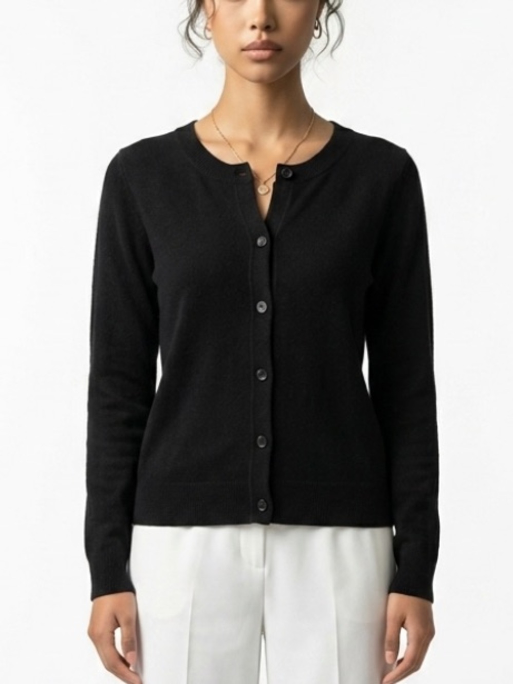 Lafayette 148 New York 100% black cashmere button down cardigan sweater NWT